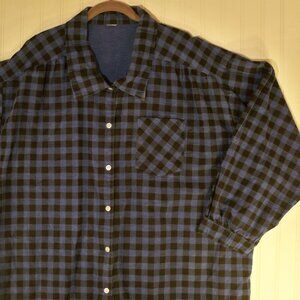 Blue Black Plaid Button Up *Shirt